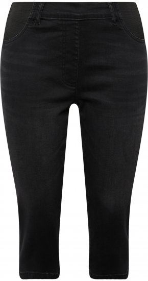 Ulla Popken Sienna Stretch Denim Capris Black - Τζιν & Παντελόνια για Γυναίκες σε Μεγάλες Μεγέθη – Plus Size - 