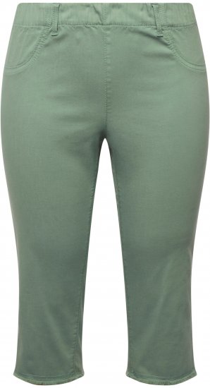 Ulla Popken Stretch Fit Raw Hem Moss Green - Τζιν & Παντελόνια για Γυναίκες σε Μεγάλες Μεγέθη – Plus Size - 