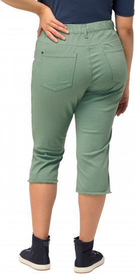Ulla Popken Stretch Fit Raw Hem Moss Green - Τζιν & Παντελόνια για Γυναίκες σε Μεγάλες Μεγέθη – Plus Size - 