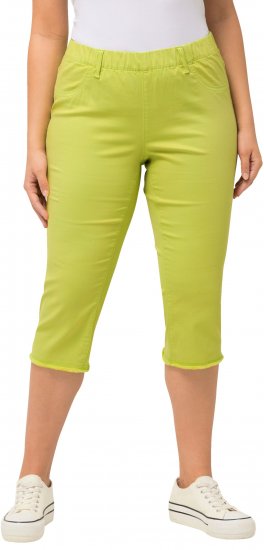 Ulla Popken Stretch Fit Raw Hem Capris Pistachio - Τζιν & Παντελόνια για Γυναίκες σε Μεγάλες Μεγέθη – Plus Size - 