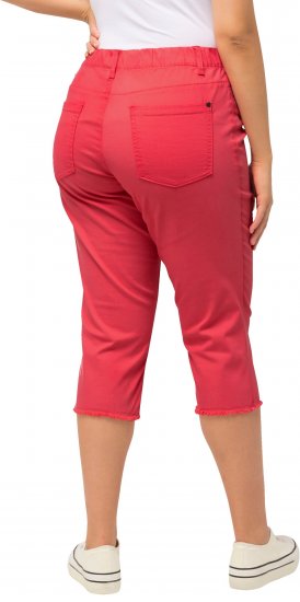 Ulla Popken Stretch Fit Raw Hem Capris Dark Coral - Τζιν & Παντελόνια για Γυναίκες σε Μεγάλες Μεγέθη – Plus Size - 