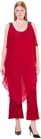 Ulla Popken Layered Chiffon Jumpsuit - Τζιν & Παντελόνια για Γυναίκες σε Μεγάλες Μεγέθη – Plus Size - 