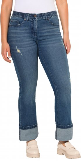 Ulla Popken Wide Cuff Stretch Fit Jeans Blue Denim - Τζιν & Παντελόνια για Γυναίκες σε Μεγάλες Μεγέθη – Plus Size - 
