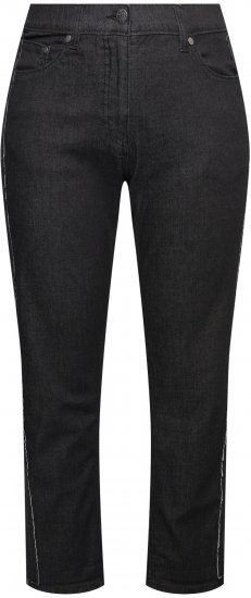 Ulla Popken Raw Denim Stripe Stretch Fit Jeans Black - Τζιν & Παντελόνια για Γυναίκες σε Μεγάλες Μεγέθη – Plus Size - 