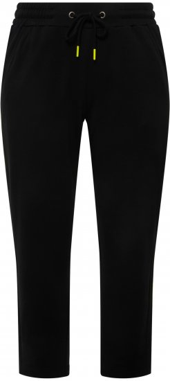 Ulla Popken Decorative Seam Sweatpants Black - Τζιν & Παντελόνια για Γυναίκες σε Μεγάλες Μεγέθη – Plus Size - 