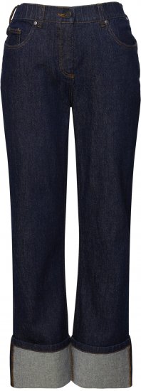 Ulla Popken Turn Up Hem Wide Leg Mary Jeans Grey Denim - Τζιν & Παντελόνια για Γυναίκες σε Μεγάλες Μεγέθη – Plus Size - 