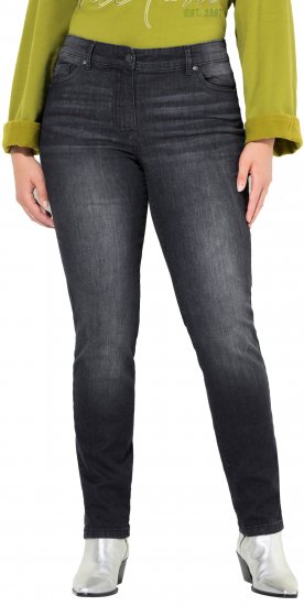 Ulla Popken Rhinestone Detail Stretch Fit Jeans Black - Τζιν & Παντελόνια για Γυναίκες σε Μεγάλες Μεγέθη – Plus Size - 