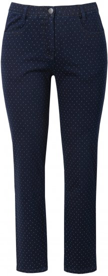Ulla Popken Polka Dot Stretch Fit Jeans Denim Blue - Τζιν & Παντελόνια για Γυναίκες σε Μεγάλες Μεγέθη – Plus Size - 