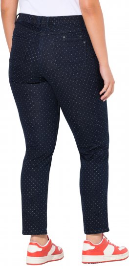 Ulla Popken Polka Dot Stretch Fit Jeans Denim Blue - Τζιν & Παντελόνια για Γυναίκες σε Μεγάλες Μεγέθη – Plus Size - 