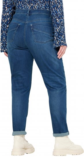 Ulla Popken Rivet Detail Mom Jeans Blue - Τζιν & Παντελόνια για Γυναίκες σε Μεγάλες Μεγέθη – Plus Size - 