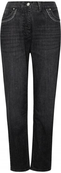 Ulla Popken Rivet Detail Mom Jeans Denim Blue - Τζιν & Παντελόνια για Γυναίκες σε Μεγάλες Μεγέθη – Plus Size - 