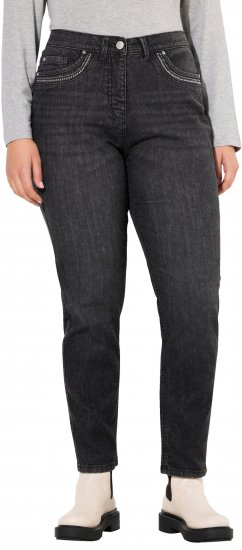 Ulla Popken Rivet Detail Mom Jeans Denim Blue - Τζιν & Παντελόνια για Γυναίκες σε Μεγάλες Μεγέθη – Plus Size - 