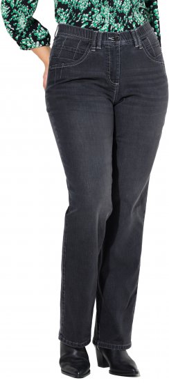 Ulla Popken Wide Leg Mandy Jeans Black - Τζιν & Παντελόνια για Γυναίκες σε Μεγάλες Μεγέθη – Plus Size - 