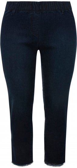 Ulla Popken Cropped Raw Hem Jeggings Denim Blue - Τζιν & Παντελόνια για Γυναίκες σε Μεγάλες Μεγέθη – Plus Size - 