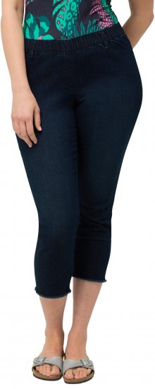 Ulla Popken Cropped Raw Hem Jeggings Denim Blue - Τζιν & Παντελόνια για Γυναίκες σε Μεγάλες Μεγέθη – Plus Size - 