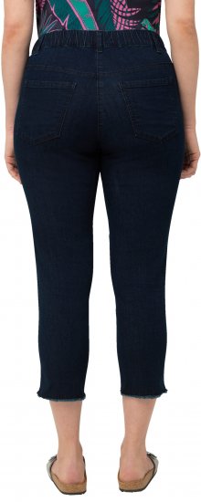 Ulla Popken Cropped Raw Hem Jeggings Denim Blue - Τζιν & Παντελόνια για Γυναίκες σε Μεγάλες Μεγέθη – Plus Size - 