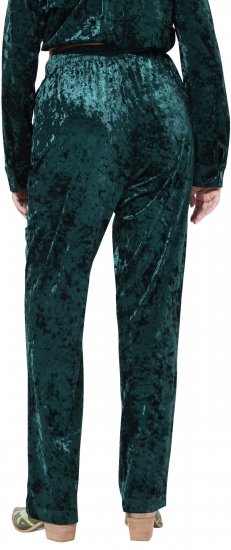 Ulla Popken Velvet Elastic Waist Pants Green - Τζιν & Παντελόνια για Γυναίκες σε Μεγάλες Μεγέθη – Plus Size - 