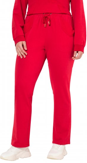 Ulla Popken Elastic Waist Sweatpants Red - Τζιν & Παντελόνια για Γυναίκες σε Μεγάλες Μεγέθη – Plus Size - 