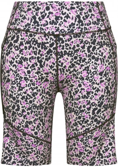 Ulla Popken Leopard Print Quick Drying Shorts Black - Τζιν & Παντελόνια για Γυναίκες σε Μεγάλες Μεγέθη – Plus Size - 