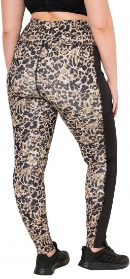 Ulla Popken Leopard Print Quick Drying Leggings Orange - Τζιν & Παντελόνια για Γυναίκες σε Μεγάλες Μεγέθη – Plus Size - 