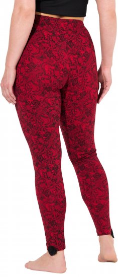 Ulla Popken Lace Print Leggings Red - Τζιν & Παντελόνια για Γυναίκες σε Μεγάλες Μεγέθη – Plus Size - 