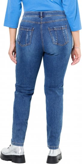 Ulla Popken Lightly Distressed Slim Leg Jeans Blue - Τζιν & Παντελόνια για Γυναίκες σε Μεγάλες Μεγέθη – Plus Size - 
