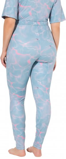 Ulla Popken Wave Print Ski Leggings Blue - Τζιν & Παντελόνια για Γυναίκες σε Μεγάλες Μεγέθη – Plus Size - 