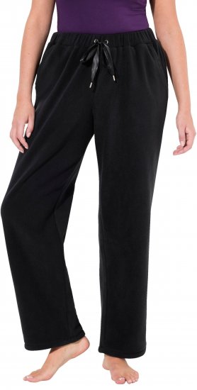 Ulla Popken Fleece Loungewear Pants Black - Τζιν & Παντελόνια για Γυναίκες σε Μεγάλες Μεγέθη – Plus Size - 