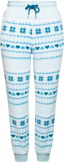 Ulla Popken Alpine Striped Plush Loungewear Pants Blue - Τζιν & Παντελόνια για Γυναίκες σε Μεγάλες Μεγέθη – Plus Size - 