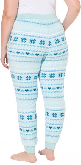 Ulla Popken Alpine Striped Plush Loungewear Pants Blue - Τζιν & Παντελόνια για Γυναίκες σε Μεγάλες Μεγέθη – Plus Size - 