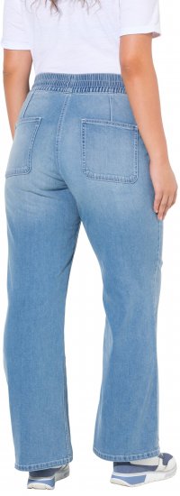 Ulla Popken Patch Pocket Elastic Waist Jeans Blue - Τζιν & Παντελόνια για Γυναίκες σε Μεγάλες Μεγέθη – Plus Size - 