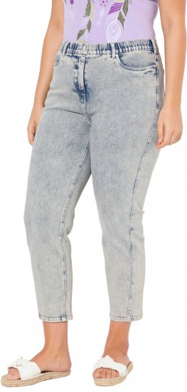 Ulla Popken Tapered Leg Mom Jeans Blue Denim - Τζιν & Παντελόνια για Γυναίκες σε Μεγάλες Μεγέθη – Plus Size - 
