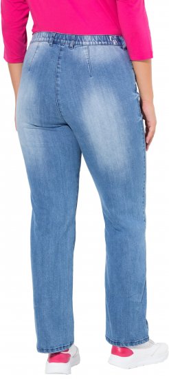 Ulla Popken Tapered Leg Lightly Distressed Jeans Blue Denim - Τζιν & Παντελόνια για Γυναίκες σε Μεγάλες Μεγέθη – Plus Size - 
