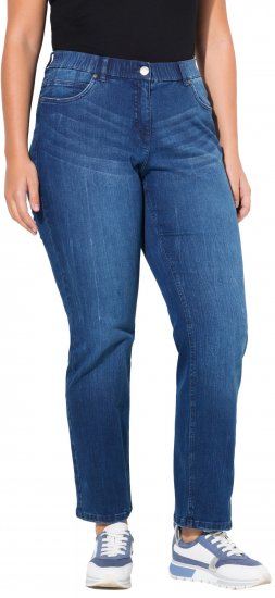 Ulla Popken Mandy Straight Leg Comfort Waist Jeans Blue Denim - Τζιν & Παντελόνια για Γυναίκες σε Μεγάλες Μεγέθη – Plus Size - 
