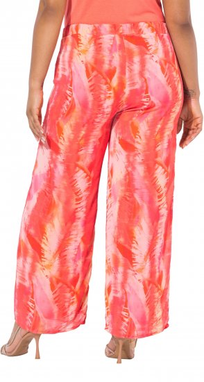 Ulla Popken Feather Batik Print Layered Chiffon Pants - Τζιν & Παντελόνια για Γυναίκες σε Μεγάλες Μεγέθη – Plus Size - 