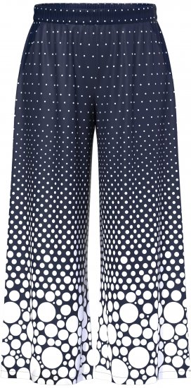 Ulla Popken Dot Gradient Wide Leg Elastic Waist Palazzo Pants Grey - Τζιν & Παντελόνια για Γυναίκες σε Μεγάλες Μεγέθη – Plus Size - 