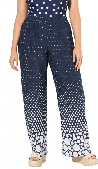 Ulla Popken Dot Gradient Wide Leg Elastic Waist Palazzo Pants Grey - Τζιν & Παντελόνια για Γυναίκες σε Μεγάλες Μεγέθη – Plus Size - 