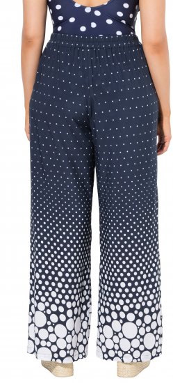 Ulla Popken Dot Gradient Wide Leg Elastic Waist Palazzo Pants Grey - Τζιν & Παντελόνια για Γυναίκες σε Μεγάλες Μεγέθη – Plus Size - 