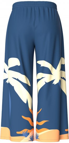 Ulla Popken Abstract Landscape Elastic Waist Palazzo Pants Blue - Τζιν & Παντελόνια για Γυναίκες σε Μεγάλες Μεγέθη – Plus Size - 