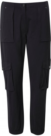 Ulla Popken Elastic Hem Stretch Fit Cargo Pants Black - Τζιν & Παντελόνια για Γυναίκες σε Μεγάλες Μεγέθη – Plus Size - 