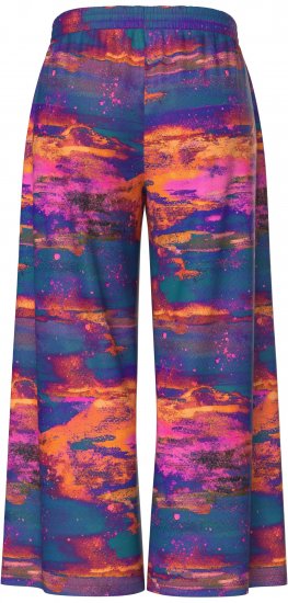 Ulla Popken Abstract Sunset Elastic Waist Palazzo Pants Orange - Τζιν & Παντελόνια για Γυναίκες σε Μεγάλες Μεγέθη – Plus Size - 