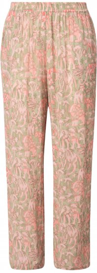 Ulla Popken Safari Print Elastic Waist Pants Green - Τζιν & Παντελόνια για Γυναίκες σε Μεγάλες Μεγέθη – Plus Size - 