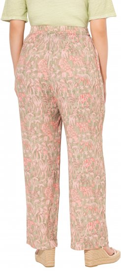 Ulla Popken Safari Print Elastic Waist Pants Green - Τζιν & Παντελόνια για Γυναίκες σε Μεγάλες Μεγέθη – Plus Size - 