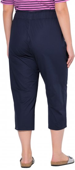 Ulla Popken Stretch Fit Paper Bag Culottes Navy - Τζιν & Παντελόνια για Γυναίκες σε Μεγάλες Μεγέθη – Plus Size - 
