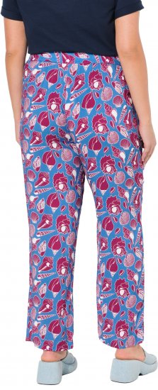 Ulla Popken Seashell Print Elastic Waist Pants Blue - Τζιν & Παντελόνια για Γυναίκες σε Μεγάλες Μεγέθη – Plus Size - 