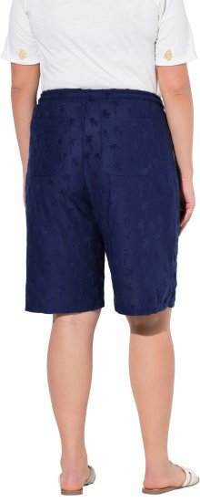 Ulla Popken Terry Cloth Palm Elastic Waist Shorts Blue - Τζιν & Παντελόνια για Γυναίκες σε Μεγάλες Μεγέθη – Plus Size - 