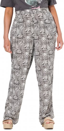 Ulla Popken Mosaic Print Elastic Waist Pants Black - Τζιν & Παντελόνια για Γυναίκες σε Μεγάλες Μεγέθη – Plus Size - 