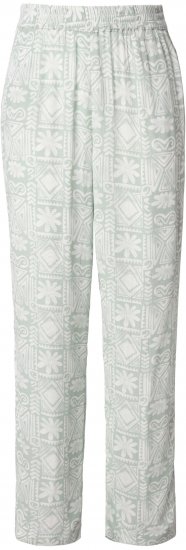 Ulla Popken Mosaic Print Elastic Waist Pants White - Τζιν & Παντελόνια για Γυναίκες σε Μεγάλες Μεγέθη – Plus Size - 