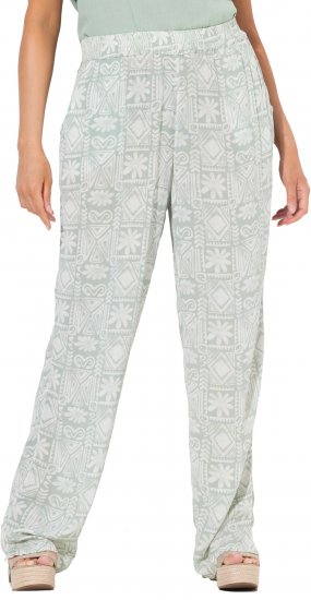 Ulla Popken Mosaic Print Elastic Waist Pants White - Τζιν & Παντελόνια για Γυναίκες σε Μεγάλες Μεγέθη – Plus Size - 