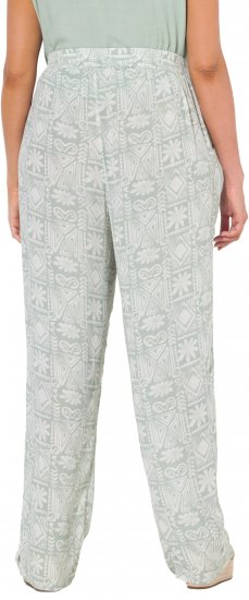 Ulla Popken Mosaic Print Elastic Waist Pants White - Τζιν & Παντελόνια για Γυναίκες σε Μεγάλες Μεγέθη – Plus Size - 